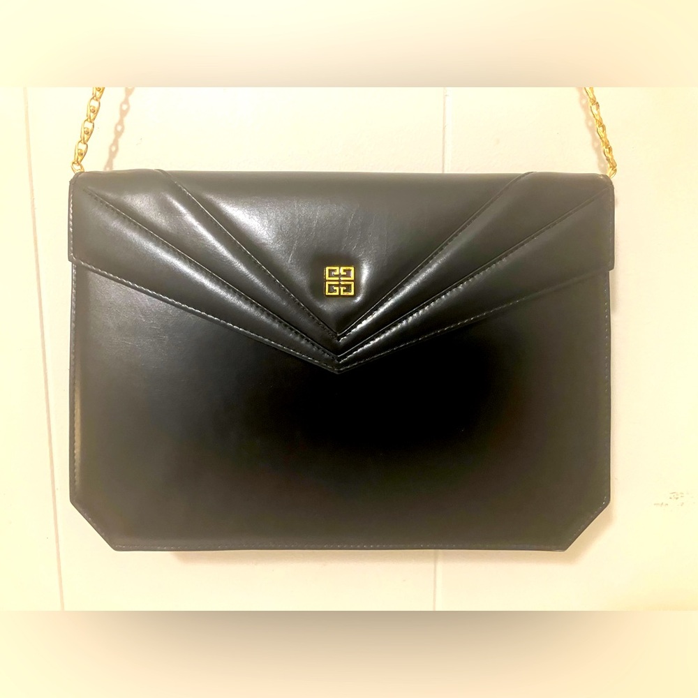 Authentic Givenchy black leather shoulder bag